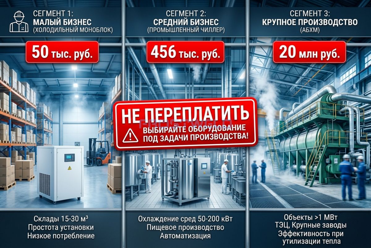 Промышленный холод: цена вопроса от 50 000 до 150 миллионов рублей. Как не переплатить и не прогореть?