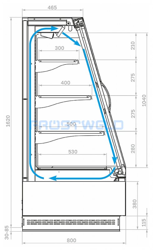 Горка холодильная Carboma F16-08 VV 1,3-1 STANDARD фронт X1 версия 2.0 9006-9005 — фото 7
