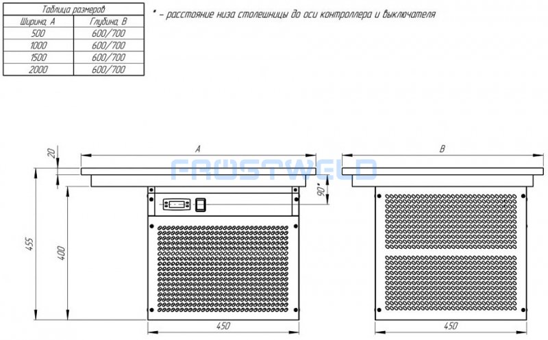 Поверхность холодильная встраиваемая Finist STATIC table ПХВкм-15/6 с кварцевым агломератом — фото 5