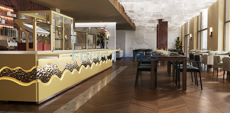 Прилавок кассовый универсальный Luxstahl КК-1200 Premium Gold River (Золотая Река) — фото 4