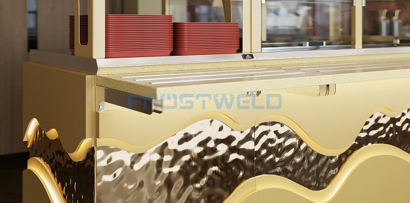Прилавок кассовый универсальный Luxstahl КК-1200 Premium Gold River (Золотая Река) — фото 6