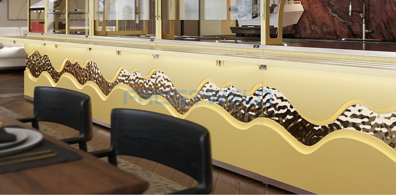 Прилавок кассовый универсальный Luxstahl КК-1200 Premium Gold River (Золотая Река) — фото 8