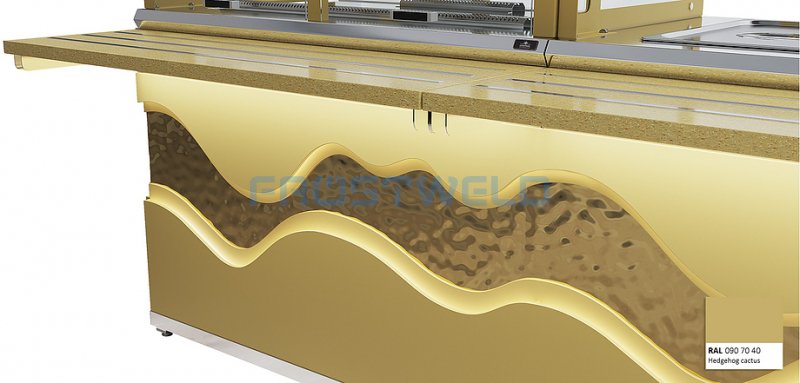 Прилавок кассовый универсальный Luxstahl КК-1200 Premium Gold River (Золотая Река) — фото 9