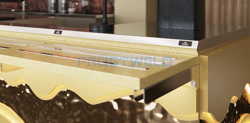Прилавок кассовый универсальный Luxstahl КК-1200 Premium Gold River (Золотая Река) — фото 12