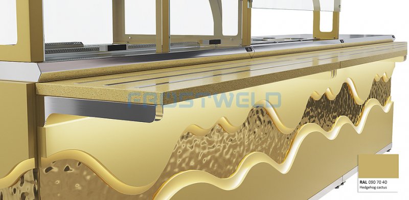 Прилавок кассовый универсальный Luxstahl КК-1200 Premium Gold River (Золотая Река) — фото 13