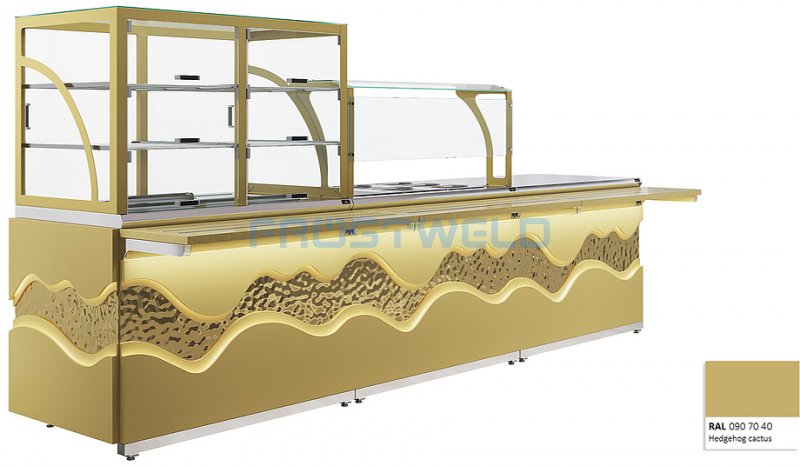 Прилавок кассовый универсальный Luxstahl КК-1200 Premium Gold River (Золотая Река) — фото 14