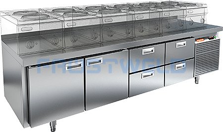 Стол холодильный HICOLD GN 1122/TN LT с бортом — фото 1