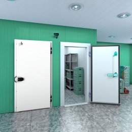 Распашная одностворчатая холодильная дверь (РДОП) (св. проем 1400 х 1800), 100 мм