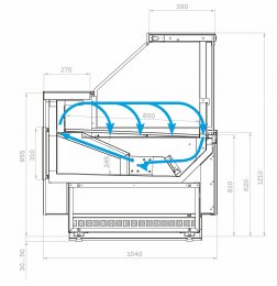 Витрина холодильная GC110 VM  1,25-1  выдвижные поддоны (версия 2.0) 9006-9005