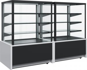 Витрина кондитерская Carboma KC70 VM 0,9-1 Light Техно (9006-9005, черная)