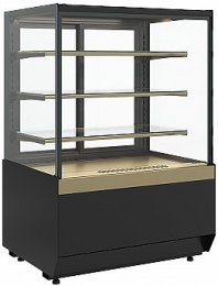 Витрина кондитерская Carboma KC70 VV 1,3-1 Standard без боковин, версия 2.0 (Bronze 9005/0109)