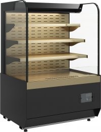 Витрина кондитерская Carboma Radius KR70 VM 0,9-2 Standard открытая, горка (Bronze 9005/0109)