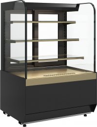 Витрина кондитерская Carboma Radius KR70 VM 1,3-2 Standard открытая (Bronze 9005/0109)