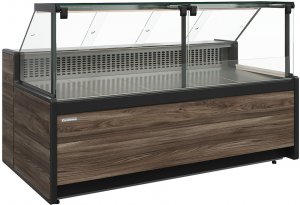 Витрина нейтральная Carboma Gelios GC111 N 2,5-1 1008 (без агрегата, газлифт, без боковин) темный дуб